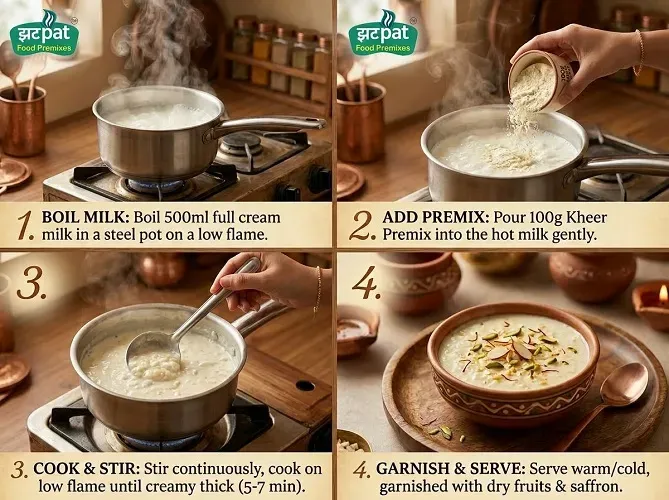How to make Rice Kheer from Zatpat Food Premixes - Instant Rice Kheer Premix
