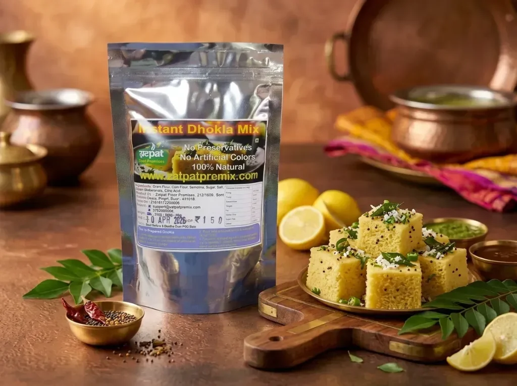 Zatpat Food Premixes Instant Dhokla Premix 200g pouch ready to cook soft spongy Gujarati dhokla mix