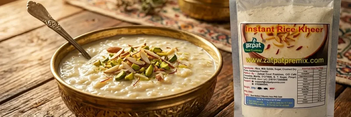 Creamy instant rice kheer made using Zatpat Food Premixes